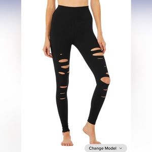 Alo yoga high waisted ripped warrior leggings